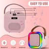 Mini Karaoke Machine for Kids, Christmas Mini Kraoke Machin Portable Bluetooth Speaker with 2 Microphone, Mini Kraoke Machine for Girls Birthday 4, 5, 6, 7, 8, 9, 10+ Year Old （Pink）