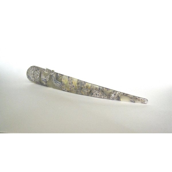 Generic Gray white lilac yellow iridescent marbled acrylic metal alligator hair claw