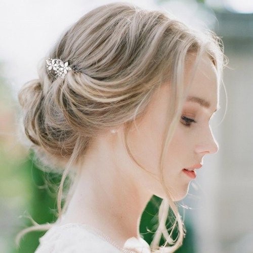 Sooshin Bridal Hair Comb Wedding Hair Accessories for Brides Crystal Wedding Headpiece for Bride and Bridesmaids Rhinestone Hair Accessories for Women and Girls(C-silver)