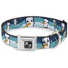 Buckle-Down Seatbelt Buckle Dog Collar - Block Penguins Navy - 1" Wide - Fits 9-15" Neck - Small