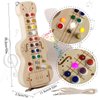 Dinhon LED Busy Board, Wooden Sensory Toys for Toddler, Montessori Music Toy for Airplane, Travel Activity Educational Learning Toy, Busy Light Switch Autism Toys, Birthday Boys Girls Gifts
