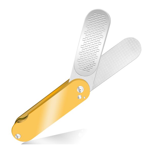 3 in 1 Foldable Foot File Foot rasp Foot File and Callus Remover Foot Care Pedicure Tool to Remove Hard Skin (Golden)