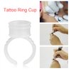 Tattoo Ink Cap, Disposable Tattoo Ink Ring Cups Plastic Microblading Pigment Accessories Holder (100pcs)