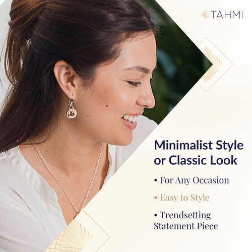 Dressy Love Knot Gold Dangle Earrings For Women – Leverback 14K Gold Filled Dangling Earrings – Circle Chunky Gold Earrings for Women Trendy - Elegant Jewelry Gift Idea for Wife or Mother