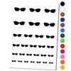Sunglasses Shades Solid Temporary Tattoo Water Resistant Fake Body Art Set Collection - Black (One Sheet)