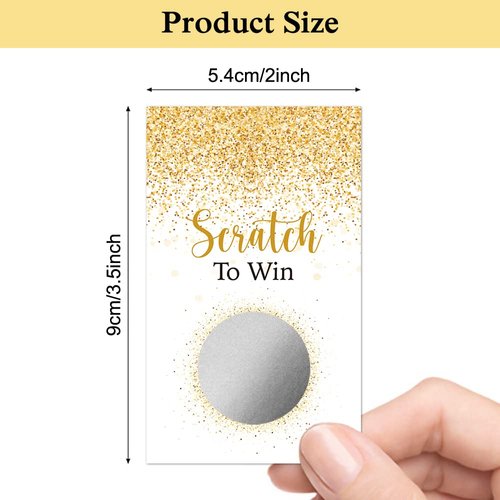 Haizct 50 Pack Gold Dust Blank Gift Certificate Scratch Off Cards for Small Business, Spa Beauty Makeup Hair Salon, Bridal Shower, Baby Shower, Country Wedding, Gold Dust-GK082