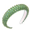 boderier St Patricks Day Headband Green Crystal Rhinestone Padded Headband Wide Bejewelled Hairband Fashion Headbands Hair Accessories (Green)