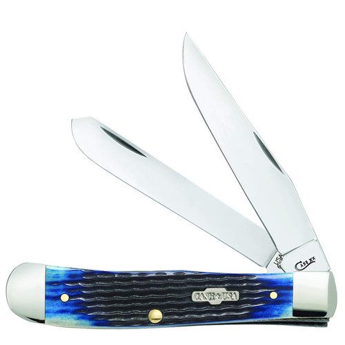 Case WR XX Pocket Knife Navy Blue Bone Trapper Item #2800 - (6254 SS) - Length Closed: 4 1/8 Inches