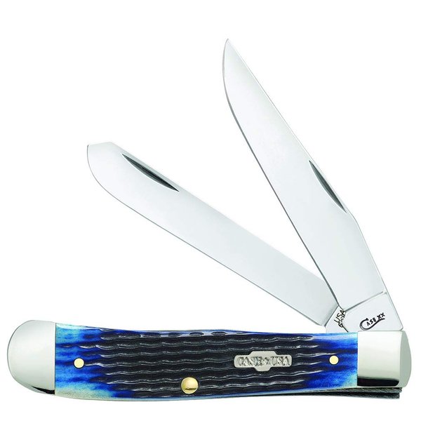 Case WR XX Pocket Knife Navy Blue Bone Trapper Item #2800 - (6254 SS) - Length Closed: 4 1/8 Inches