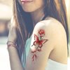 Oottati 8 Sheets Arm Waterproof Temporary Tattoos Red Flower Butterfly Rose Heart