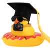wonuu Rubber Duck Dashboard Decorations Camera Duck Car Accessories for Car Ornament with Mini Hat Swim Ring Necklace and Sunglasses,F_Graduation Cap Reddish Brown Ring