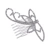 Alilang Women's Silvery Tone Clear Shiny Crystal Rhinestones Dragonfly Hair Comb