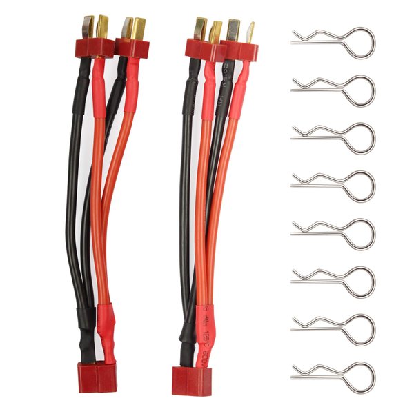 Hosim T Plug Parallel Battery Connector Cable 1 Male to 2 Female Y-Harness Cable for RC XT90 Lipo Battery Pack with 1pcs