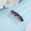 JWICOS Purple Wedding Hair Comb Clip Bridal Hair Comb for Bride Handmade Wedding Purple Crystal Side Comb for Women Party Special Occassion