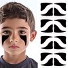 16-Pack Temporary Tattoo Stickers - 2.3 x 3.9 Inch Black Eye Shadow Designs - Ideal for Sports Events, Cosplay, Halloween, and All Ages