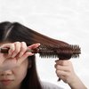 VOCOSTE Nylon Bristle Round Curling Hair Ruled Comb with Wood Handle, Soft Natural Bristle Ruled Brush for Hair Drying Styling, Brown, S Size, 12 Row