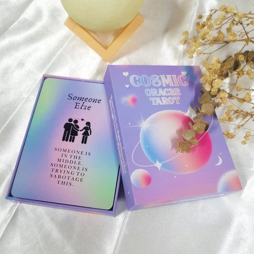 Han Yu Bowen Love Oracle Cards,Tarot Cards for Beginners Twin Flame Tarot Cards,Oracle Cards Decks with Meanings on Them Soulmate to Romantic Relationships(3.42“ × 4.72")