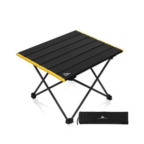 iClimb Ultralight Compact Camping Folding Table with Carry Bag (Black - S)