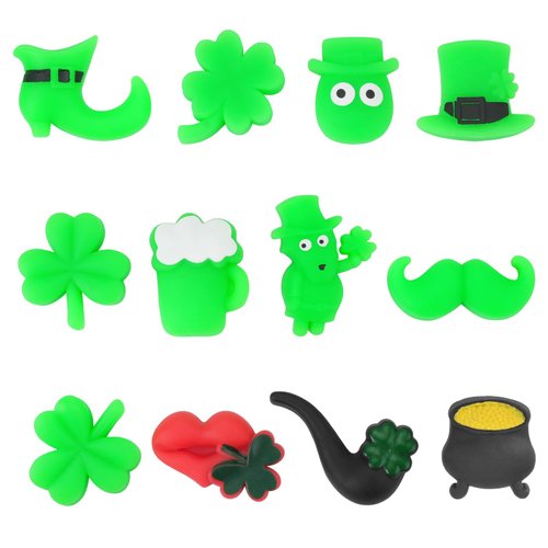 Babycop 12 Pcs St Patrick's Day Mochi Squishy Toys, Mini Cute Squeeze Toy for Party Favors, Stress Reliever Anxiety St Patrick's Day Gifts for Kids