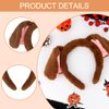GAFATORY Brown Dog Ears Headband Puppy Ears Plush Animal Ears Headband Adult Halloween Costumes Woman Christmas Festival Theme Party Cosplay Costume Head Bands