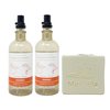 Bath & Body Works Aromatherapy Orange + Ginger 2 Pack Essential Oil Mist Gift Set Bundle with a Natural Oats Bar Soap - Full Size