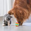 Hendevl 15pcs 35mm Soft Pet Cat Toy Sponge Balls Interactive EVA Foam Colorful Rainbow Toys Balls for Small Dog Puppy Kitty Indoor Outdoor Play Activity Chase Training