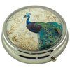 Designer Pill Box by Houder - Decorative Pill Case with Gift Box - Carry Your Meds in Style (Peacock)