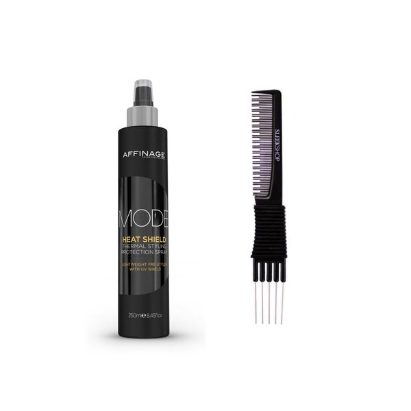 yper Asp Mode Heat Shield Lightweight Pre-Styler (8.45 oz) with Teasing Comb Pack 1, Black