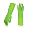 Vgo... 3-Pairs Dishwashing Gloves, Reusable Household Gloves, Kitchen Gloves, Long Sleeve, Thick Latex, Cleaning, Washing, Working, Painting, Gardening, Pet Care (Size L, Light Green, RB2143)