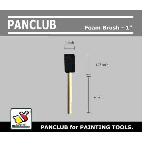 PANCLUB Foam Paint Brush Set 1 inch, Sponge Brush Paint 25 Pack with Wood Handles,Great for Art, Varnishes, Acrylics, Stains, Crafts