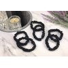Celestial Silk Mini Scrunchies Small Mulberry Silk Scrunchy Hair Ties 22 Momme Skinny Silk Ponytail Holder, Gentle on Hair, Less Pulling, Breakage - 6 Pack (Black)
