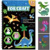 Art & Craft Activity,Foil Craft Dinosaur DIY Art Fun Kits,No Mess Creative Foil Art Kits Set Drawing Game for Kids,Birthday Gifts Crafts Supplies Travel Toys for Girls Boys Ages 4 5 6 7 8 9 Year Old
