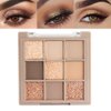 Matte Shimmer Nude Brown Eye Shadow Palette Makeup,Eyeshadow Long Lasting Waterproof Cruelty-Free , 9 Blendable Shades in Smooth Matte and Shimmer Finishes with Gorgeous Pearls for Girls (05#)
