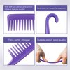 Wapodeai Wide Tooth Comb Detangling Hair Brush, Premium Care Handgrip Comb, Apply to For Curly, Wet, Dry, Thick Hair Etc. (Purple)