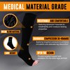 Doc Miller Open Toe Compression Socks, 30-40 mmHg, Toeless, Support Circulation, Shin Splints, Calf Recovery, Varicose Veins, Knee High, Medical Grade, Black Socks, Small Size for Men & Women, Pair