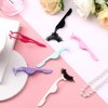 42 Pieces False Eyelashes Applicator Tool Individual Package Plastic Eyelash Extension Tweezers Eyelash Auxiliary Remover Clip for Women Girls Makeup Tools, 6 Colors