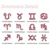JERCLITY 24 Pieces Pink Alloy Zodiac Nail Charms 12pcs Zodiac Signs Nail Studs 12pcs Constellation Words Nail Charms Twelve Constellation Nail Charms for Women Girls Nail Art