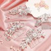 8 Pieces Wedding Hair Accessories for Brides Crystal Faux Pearl Hair Accessories for Women Rhinestone Wedding Hair Pieces Bridal Flower Hair Comb