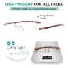 Eyekepper Small Lenes Rimless Reading Glasses Women - Frameless Reader Eyeglasses for Men Reading with Tortoise Arms +1.00