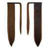 OMGREAT 28 Inch Clip in Ponytail Extension Wrap Around Straight Synthetic Hair Extensions for Women (Dark Brown Mix Light Auburn)