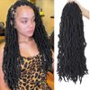 Youngther 22 inch New Faux Locs Crochet Hair 6 Packs Most Natural New Soft Locs Crochet Hair Curly Wavy Synthetic Hair Hair Extensions (22inch-1B#)