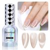 BEAUTPAL Glassy Cat Eye Gel Nail Polish,15ML Glitter Holographic UV LED Nail Polish Gel Salon Manicure Nail Art DIY at Home with Magnetic Wand Color 003 Nude Elegance
