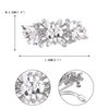 EVER FAITH Women's Austrian Crystal Wedding Art Deco Leaf Barrette Hair Clip Clear Silver-Tone