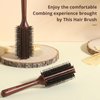 BRUSHZOO Boar Bristle Round Brush for Blow Drying, Straightening, Styling Hair for Women and Men - Adds Shine and Volume (2.5in)