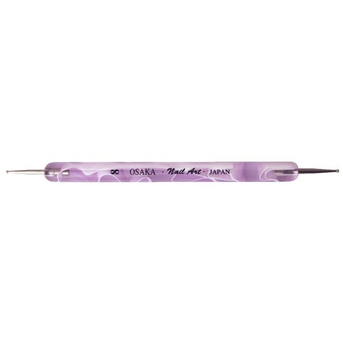 Osaka Japan Professional Double-Sided Dotting and Marbling Nail Art Tool with Purple Swirl Handle