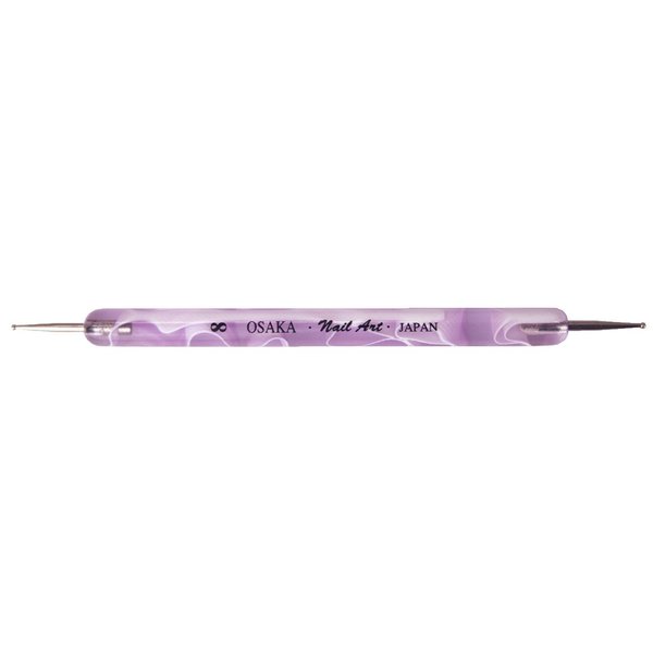 Osaka Japan Professional Double-Sided Dotting and Marbling Nail Art Tool with Purple Swirl Handle