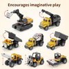 HONGTUO Alloy Mini Construction Vehicles,8Pcs Die-cast Construction Toys Set,Excavators Mixer Truck Bulldozers Forklift Dump Truck Toys,Pull Back Car Toys for Toddlers Kids Boys & Girls