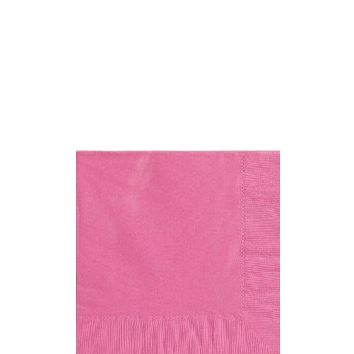 Amscan Beverage Napkins, 5" x 5", Bright Pink