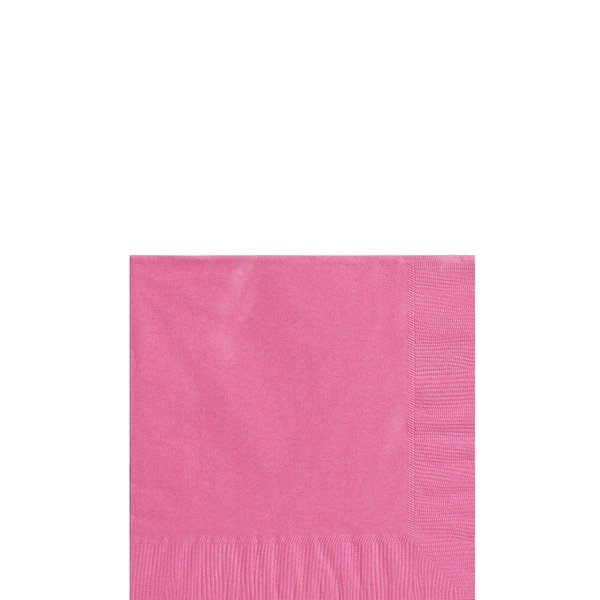 Amscan Beverage Napkins, 5" x 5", Bright Pink