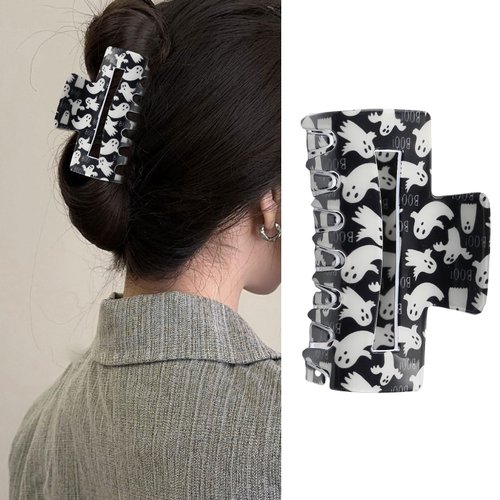 HAIMITI Halloween Hair Clips Happy Ghost Claw Clips Cute Letters Hair Accessories For Women Black...
